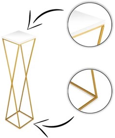 LOFT virágtartó állvány 100x24 cm arany/fehér