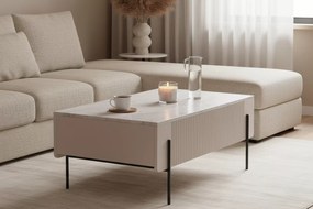 Malmi asztal fiokokkal és fém lábakkal - kasmír / fekete bianca / fekete lábak