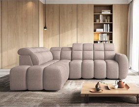 Világosbarna buklé kinyitható-tárolóhelyes sarokkanapé (bal oldali-L alakú) Falconn – ELTAP