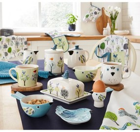 Fehér-kék kerámia teáskanna Forest Birds – Cooksmart ®