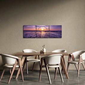 Tengerparti kép - naplemente (órával) (90x30 cm)