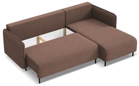 Rózsaszín kinyitható-tárolóhelyes sarokkanapé (jobb oldali) Luana – Makamii