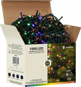 Karácsonyfa Lámpák 1000 Led Kültéri Állandó Fény Flash IP44 Többszínű