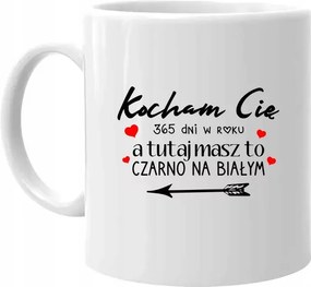 Szeretlek az év 365 napján, és itt van ez a fekete-fehér bögre