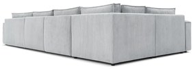 Világosszürke kordbársony sarokkanapé (bal oldali) Nihad modular – Bobochic Paris