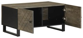 Fekete tömör mangófa dohányzóasztal 80 x 50 x 40 cm