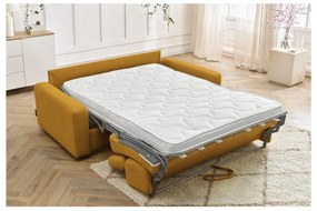 Mustársárga kinyitható kanapé 215 cm Monaco – Bobochic Paris