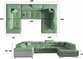 Letto - U ALAKÚ ÁGYAZHATÓ ÜLŐGARNITÚRA