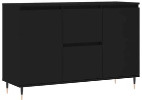 fekete szerelt fa tálalószekrény 101,5 x 35 x 70 cm