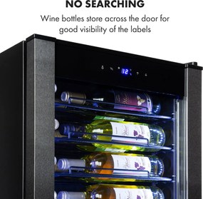 Klarstein Vinomatica, borhűtő, 95 liter, érintésvezérlés, 85 W, 4-18°C, fekete