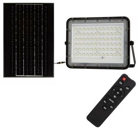 V-Tac LED Kültéri napalemes reflektor LED/15W/3,2V IP65 4000K fekete + távirányító VT1360