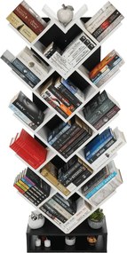 könyvespolc, fehér/fekete, VEVEY