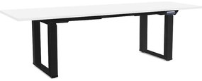 OfficeTech Strong állítható magasságú asztal 240 x 80 cm, fekete alap, fehér
