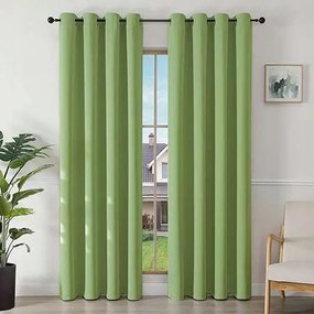 Thermo sötétítő függöny átvezetőkkel zöld 140x220cm 2db