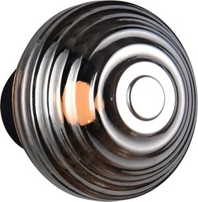 Sötétszürke USB üveg LED fali lámpa ø 15,5 cm Earl – Reality