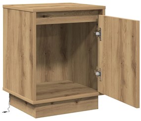 LED világításos éjjeli szekrények 2 db Kézműves tölgyszín 39x34,5x50 cm
