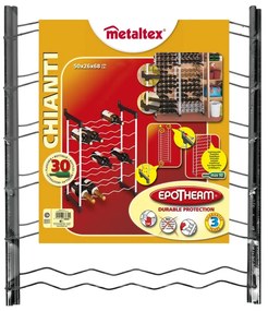 Szürke fém bortartó polcos állvány, palackok száma 30 Chianti – Metaltex