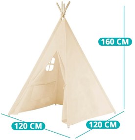 Indián sátor gyerekeknek, 3 színben-törtfehér