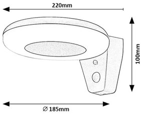 Rabalux 77010 - LED Napelemes lámpa érzékelővel CERTOVO LED/4W/3,7V IP44