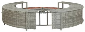 szürke polyrattan jakuzzi-keret
