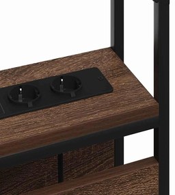 Tároló fejtámla polcokkal fejtámlával barna tölgy 80 cm Faanyag