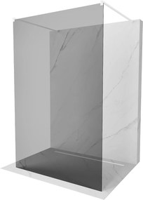 Mexen Kioto, átmenő zuhanyparaván 120 x 200 cm, grafit 8 mm, 2x fehér stabilizáló távtartó, 800-120-002-20-40