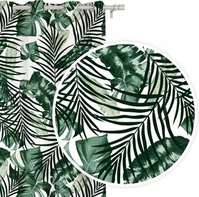 Kész Függöny 140x250 Pálma Zöld Levelek Jungl