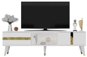 TV asztal/szekrény Vekika 2 (fehér + arany) . 1095252