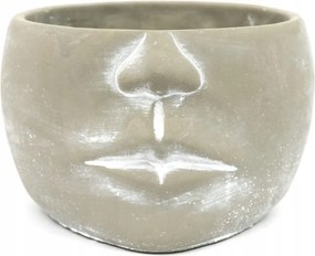 Virágtartó Szürke Cement Arc 18x16x11cm Fejvédő 10 15 20