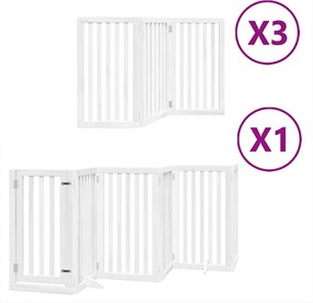 vidaXL fehér nyárfa 15 paneles összecsukható kutyakapu ajtóval 750 cm