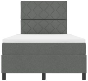 Box Spring Ágy Matraccal Sötétszürke 120x200 cm Textil