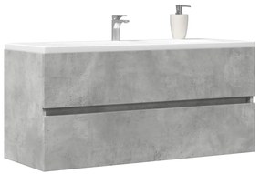 Betonszürke szerelt fa mosdószekrény 100 x 38,5 x 45 cm