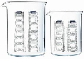 Pyrex üveg mérőpohár készlet 2 db, 0,25 l + 0,5 l