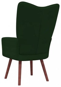 sötétzöld bársony pihenőfotel