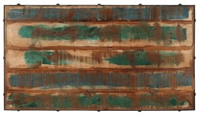 tömör újrahasznosított fa kerekes dohányzóasztal 100x55x26 cm