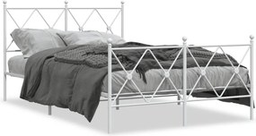 vidaXL fehér fém ágykeret fej- és lábtámlával 120x200 cm