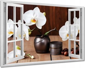 Vászonkép 60x40 Fehér orchideák