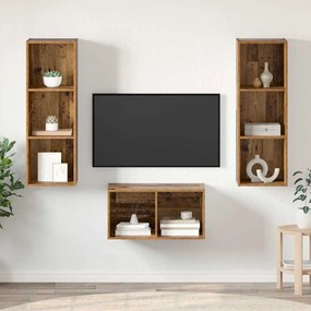 TV szekrény garnitúra Régi fa 37 x 37 x 107 cm Faanyag