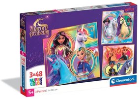 Unikornis Akadémia Riders 3x48 db-os puzzle Clementoni