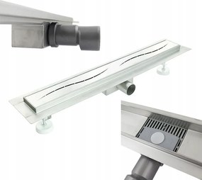 Streifen lineáris lefolyó szifonnal 70cm