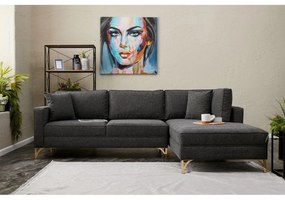 Sarokkanapé Berlin Jobbos - Antracit, Arany