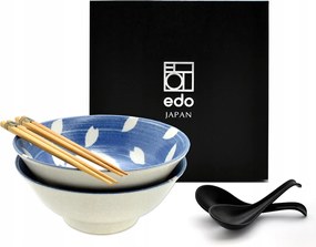 2 db-os tál szett kanállal és pálcikákkal Ramen Usagi 1100 ml Box