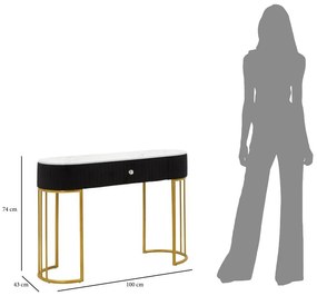 Fekete-aranyszínű konzolasztal 43x100 cm Montpellier – Mauro Ferretti