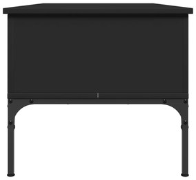 vidaXL fekete szerelt fa és fém dohányzóasztal 100 x 50 x 45 cm