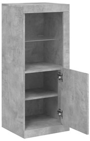 betonszürke tálalószekrény LED-világítással 41 x 37 x 100 cm