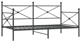 kanapéágy matrac nélkül fekete 100x190 cm acél