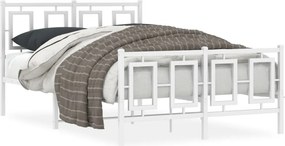 vidaXL fehér fém ágykeret fej- és lábtámlával 120x200 cm