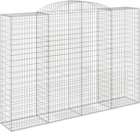 vidaXL íves horganyzott vas gabion kosár 300 x 50 x 200/220 cm