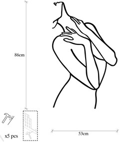 Fém fali dekoráció, Woman Lines
