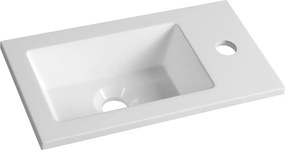 Aqualine Aqualine, Mosdó 40x22cm, öntött márvány, fehér, LM420